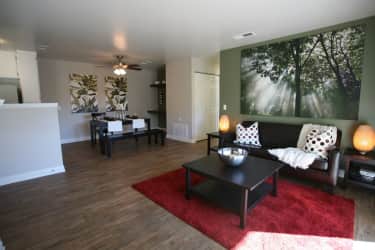 Living Room - Woodmere Apartments - Ontario, CA