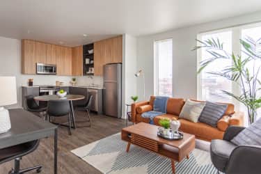Living Room - Boxcar Apartments - Spokane, WA
