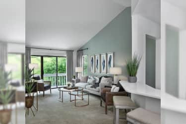Living Room - River Oaks Apartments Of Rochester Hills - Rochester Hills, MI