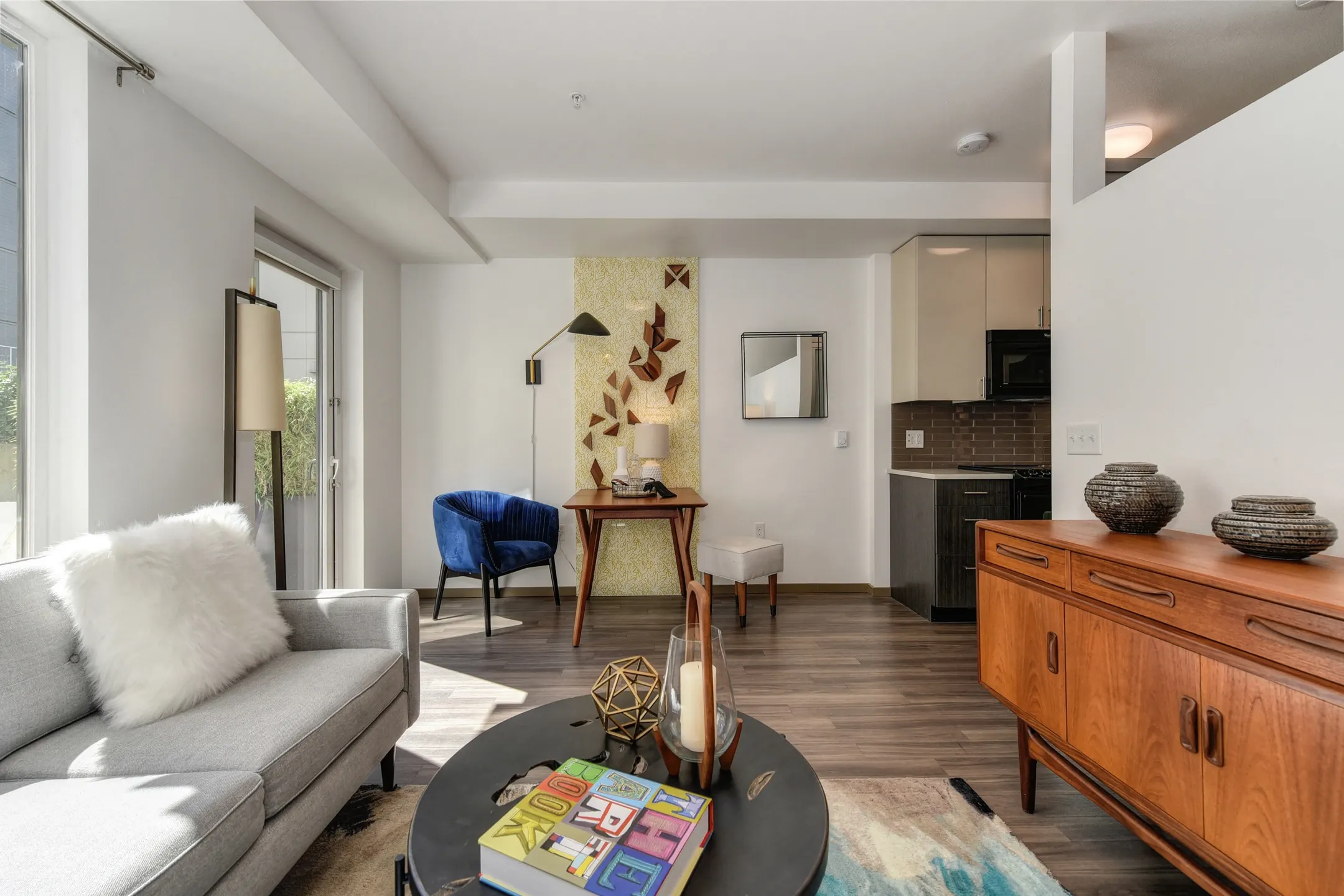 Living Room - Rivet Apartments - Seattle, WA