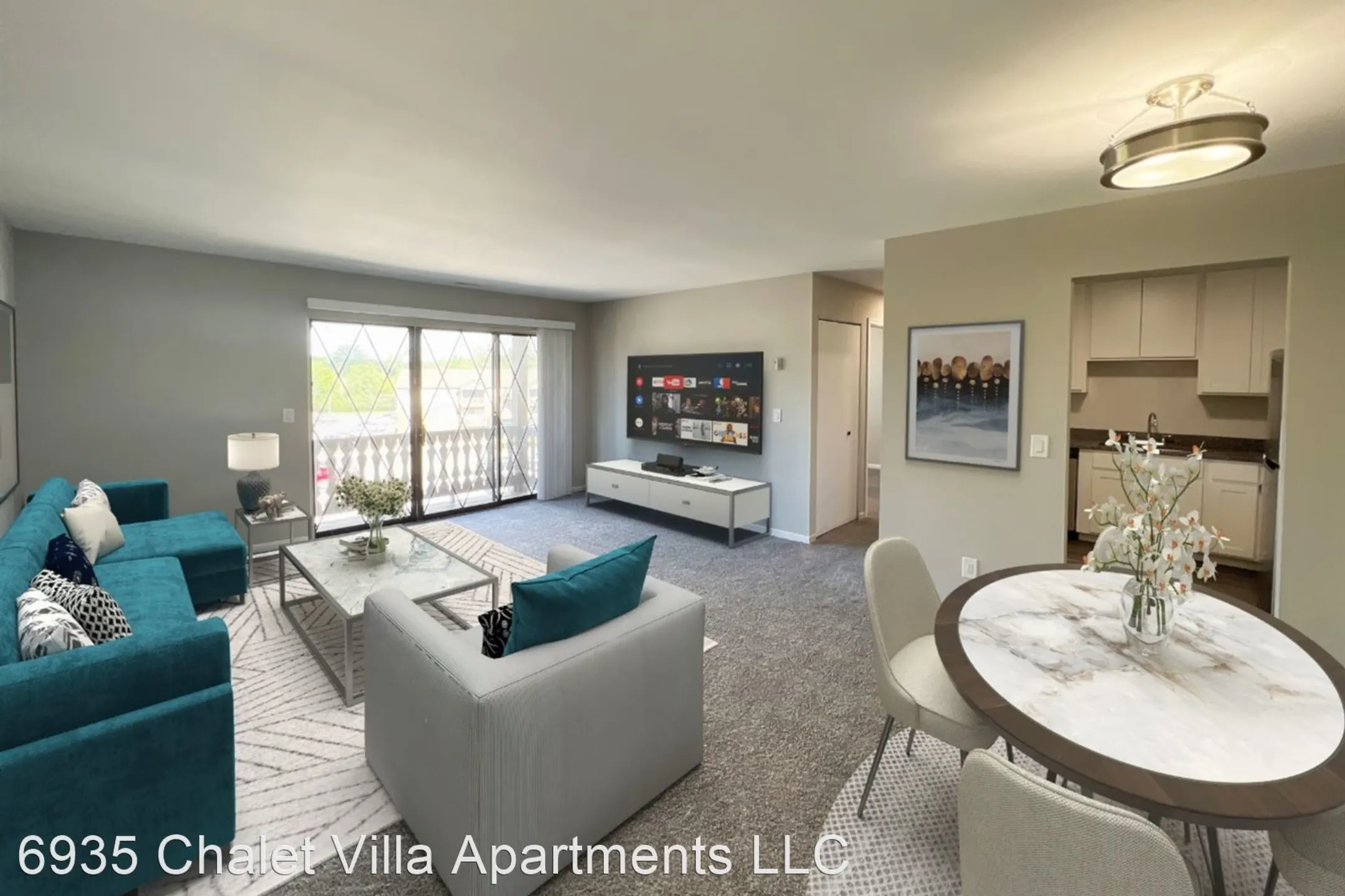 Living Room - Chalet Villa Apartments - Clarkston, MI