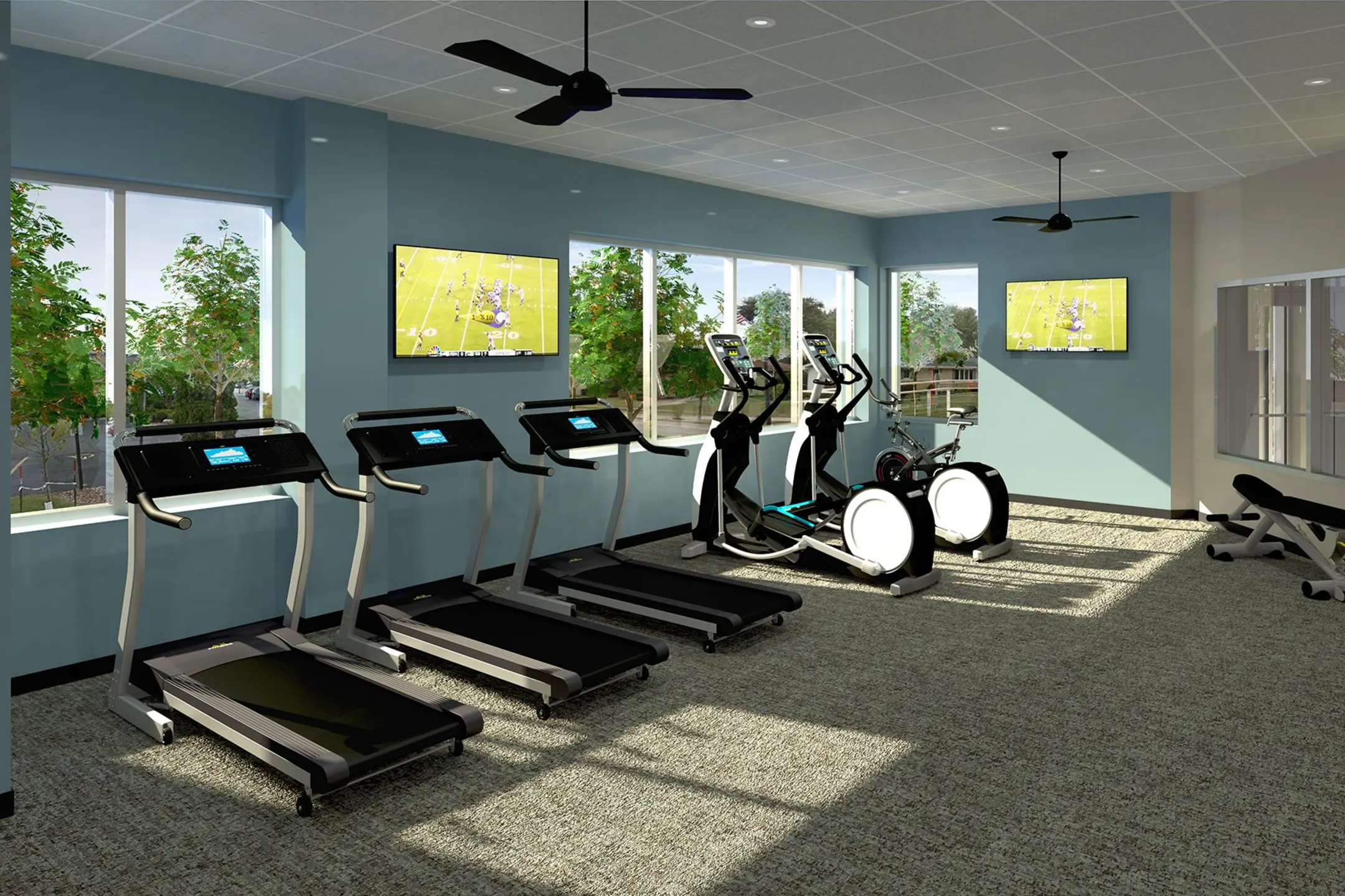 Fitness Weight Room - The Element Apartments - Ashwaubenon, WI