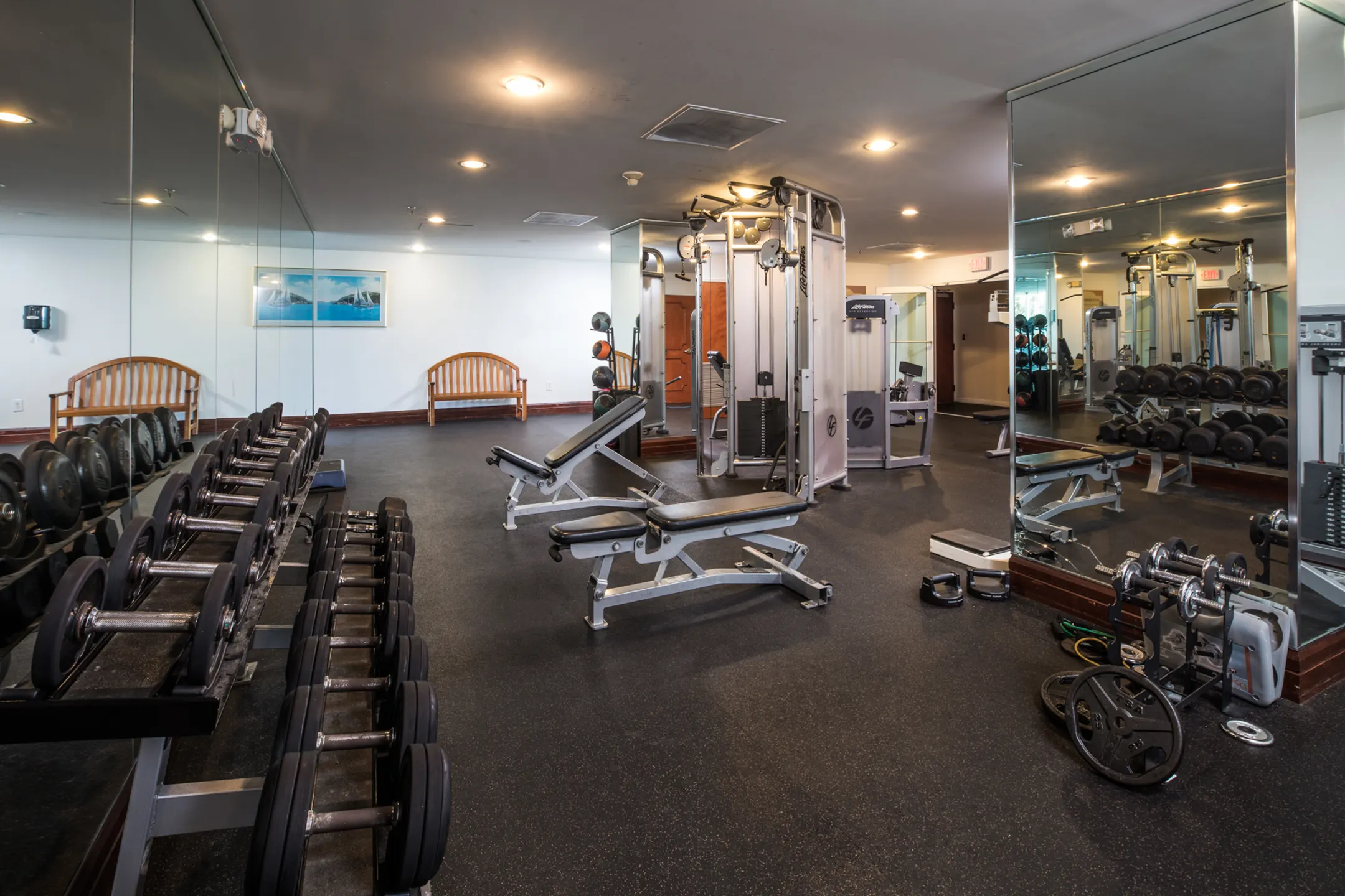 Fitness Weight Room - Yacht Club at Brickell Apartments - Miami, FL