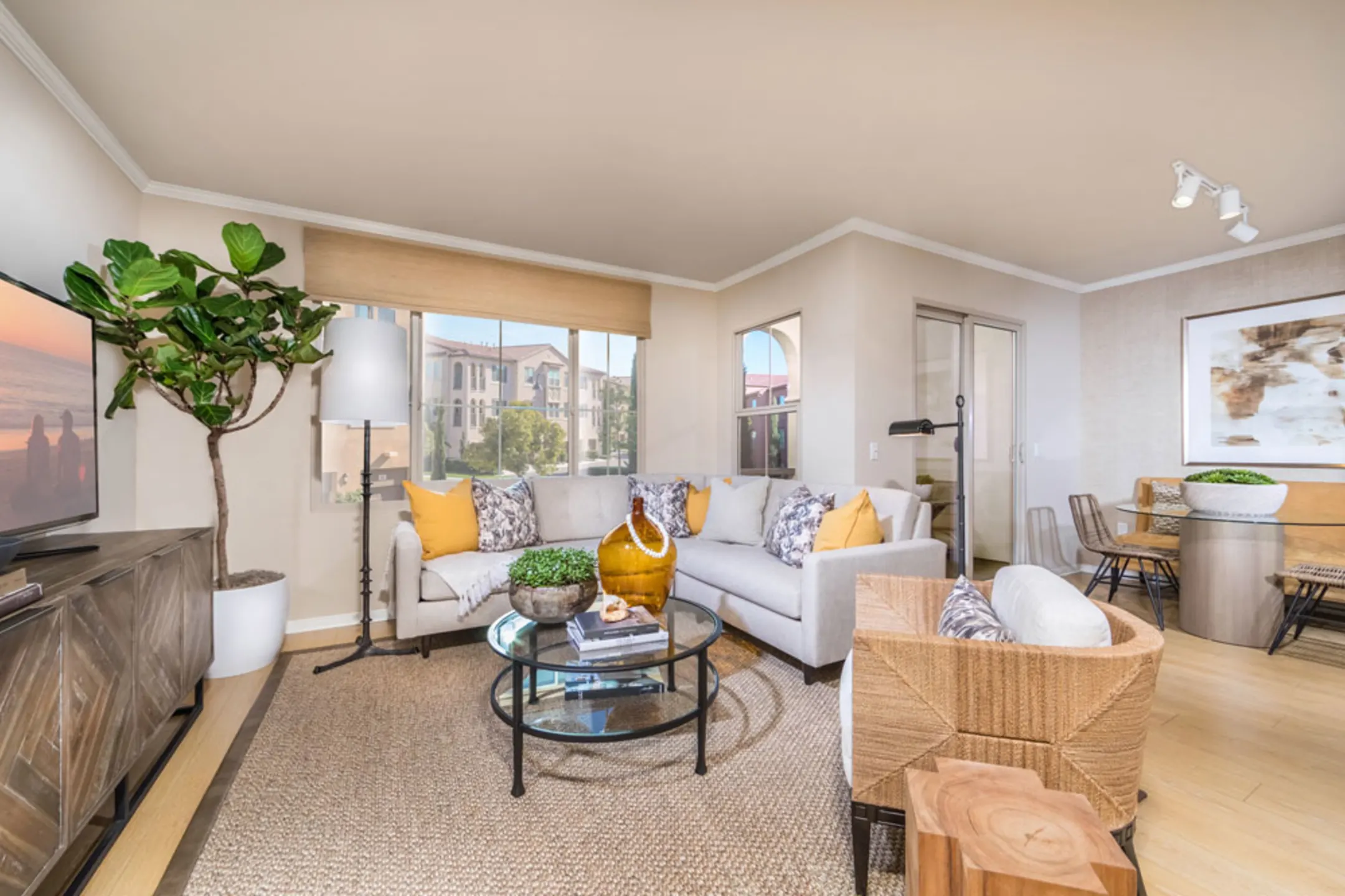 Living Room - Los Olivos Apartment Village - Irvine, CA