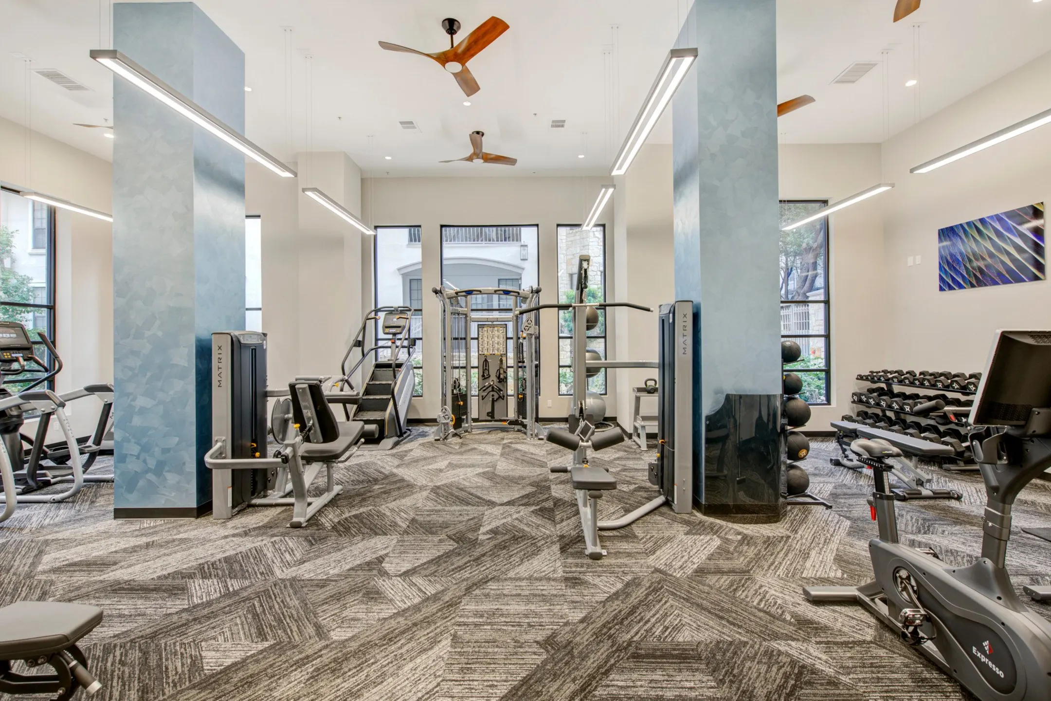 Fitness Weight Room - State Thomas Ravello Apartments - Dallas, TX