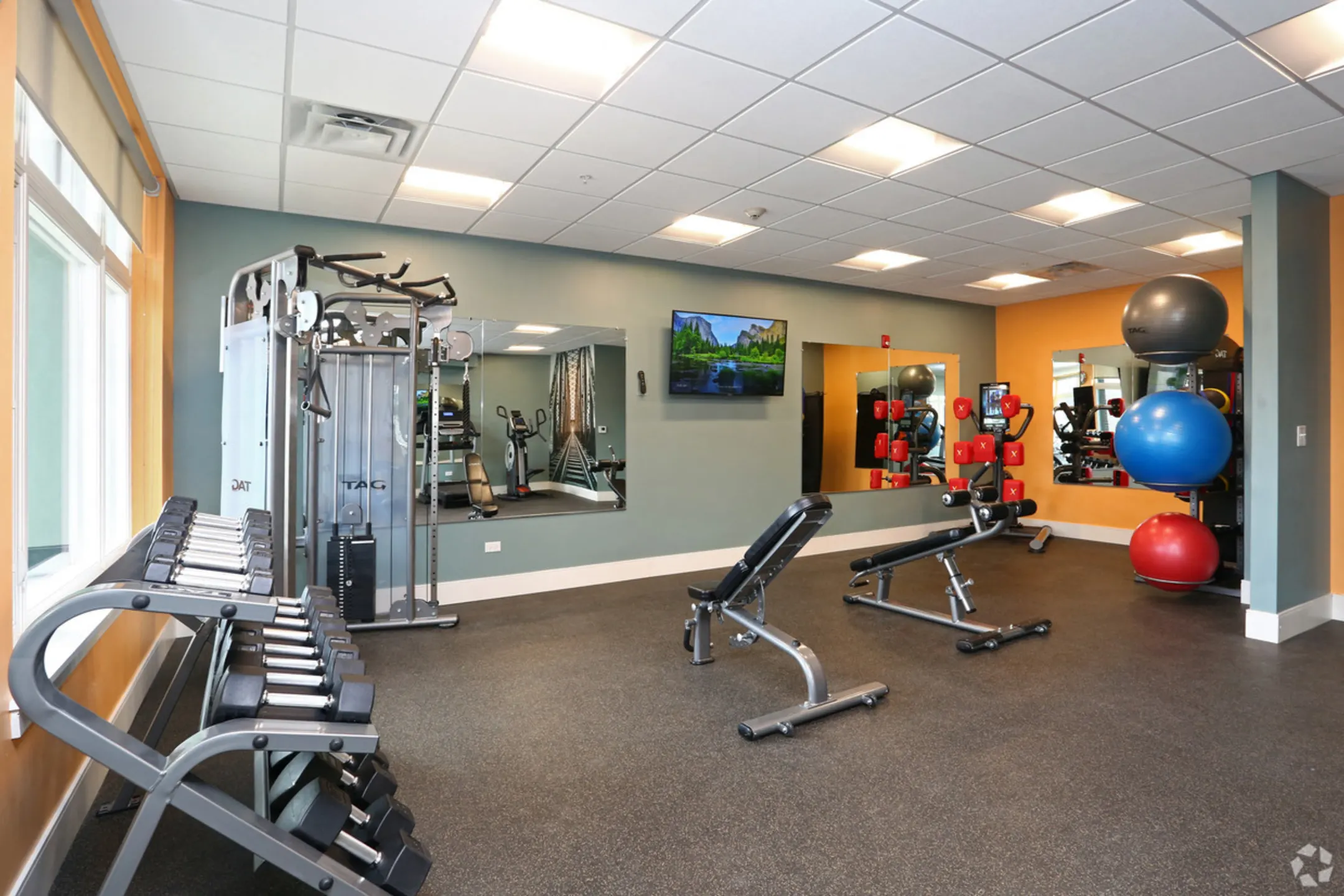 Fitness Weight Room - Burlington Station Luxury Residences - Downers Grove, IL