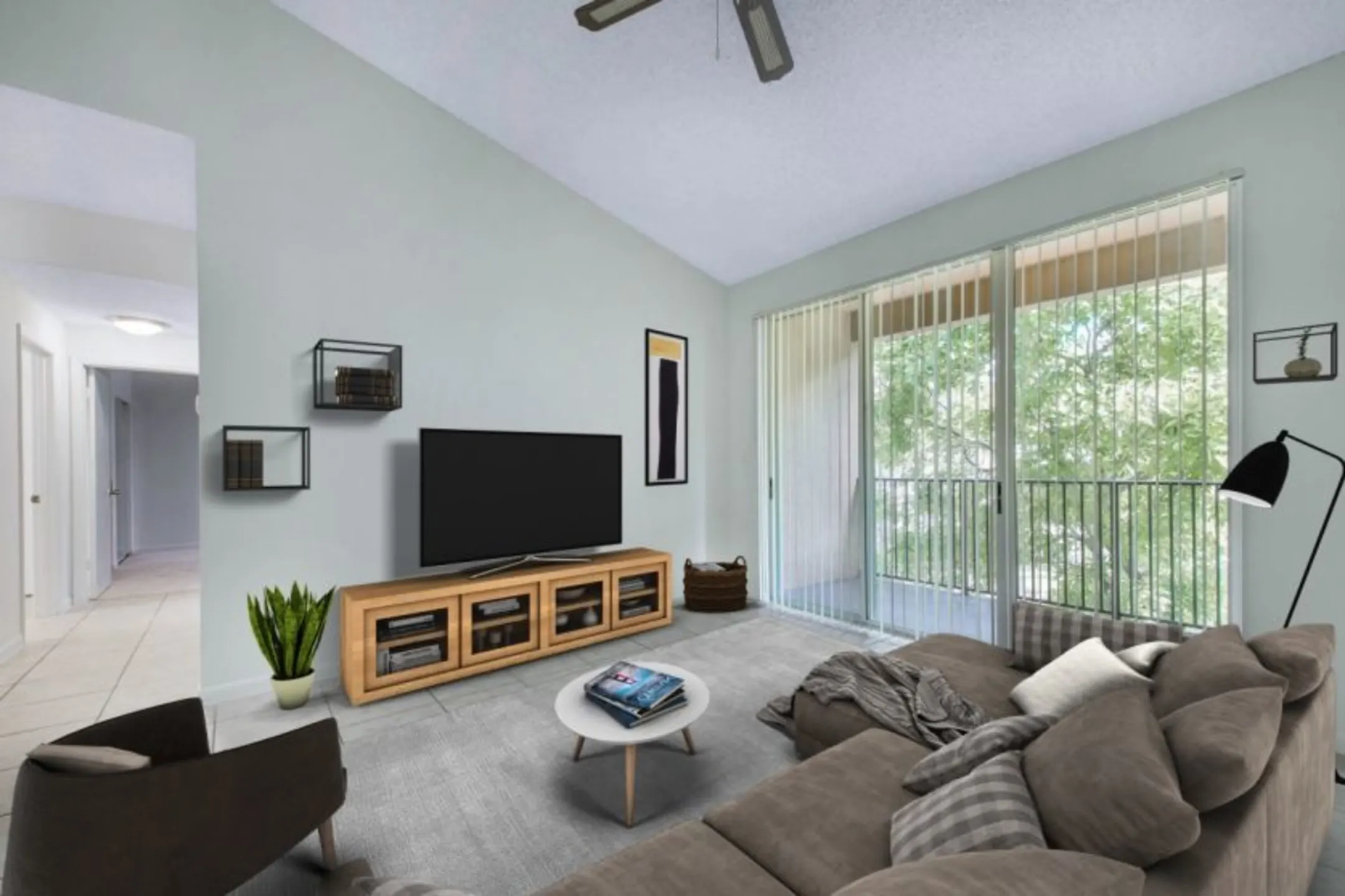 Living Room - Gatehouse on the Green Apartments - Plantation, FL