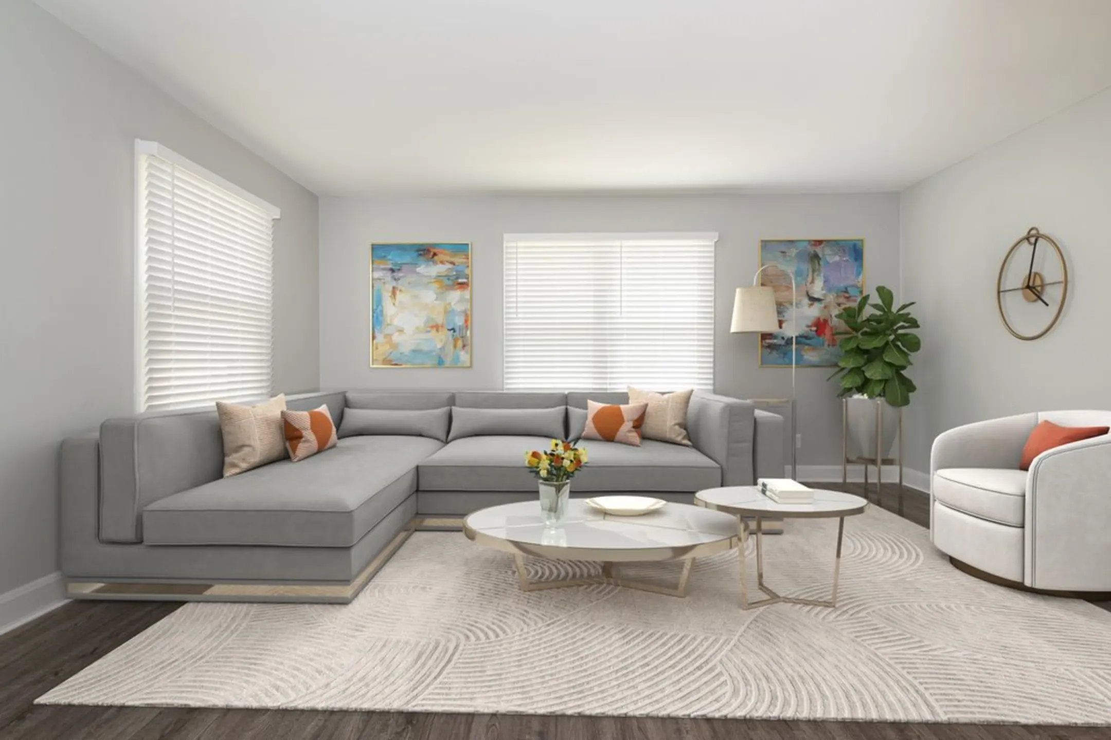 Living Room - Ponderosa Apartments - Charlotte, NC