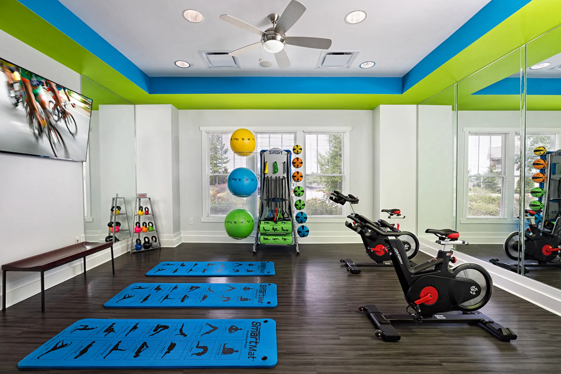Fitness Weight Room - Bexley Village At Concord Mills Luxury Apartments - Concord, NC