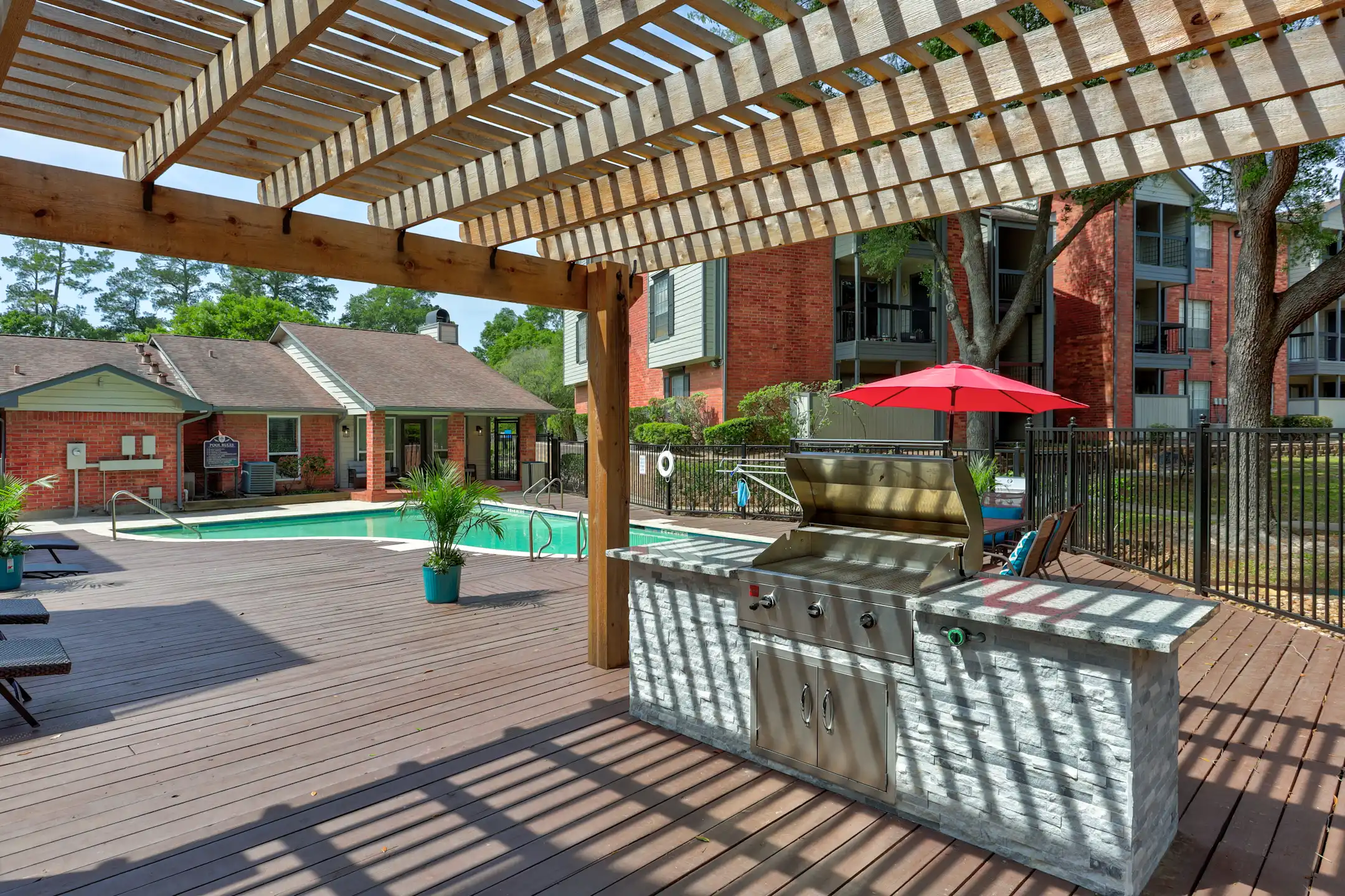 Patio / Deck - Riverwalk Apartments - Conroe, TX