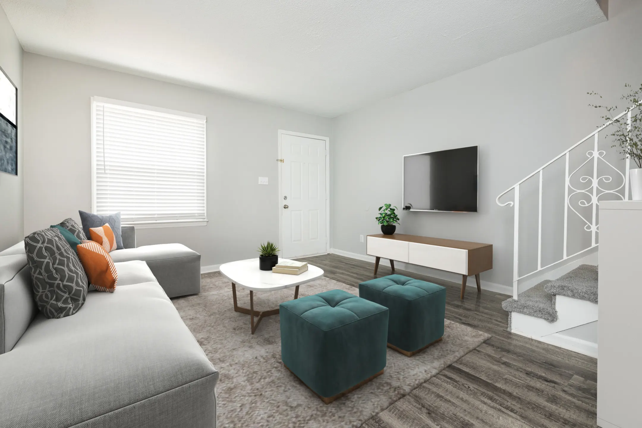 Living Room - Sage Pointe Apartments & Townhomes - Charlotte, NC