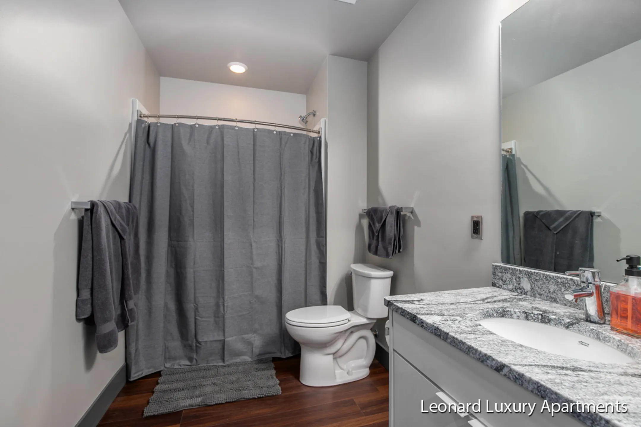 Bathroom - The Leonard Luxury Apartments - Muskegon, MI