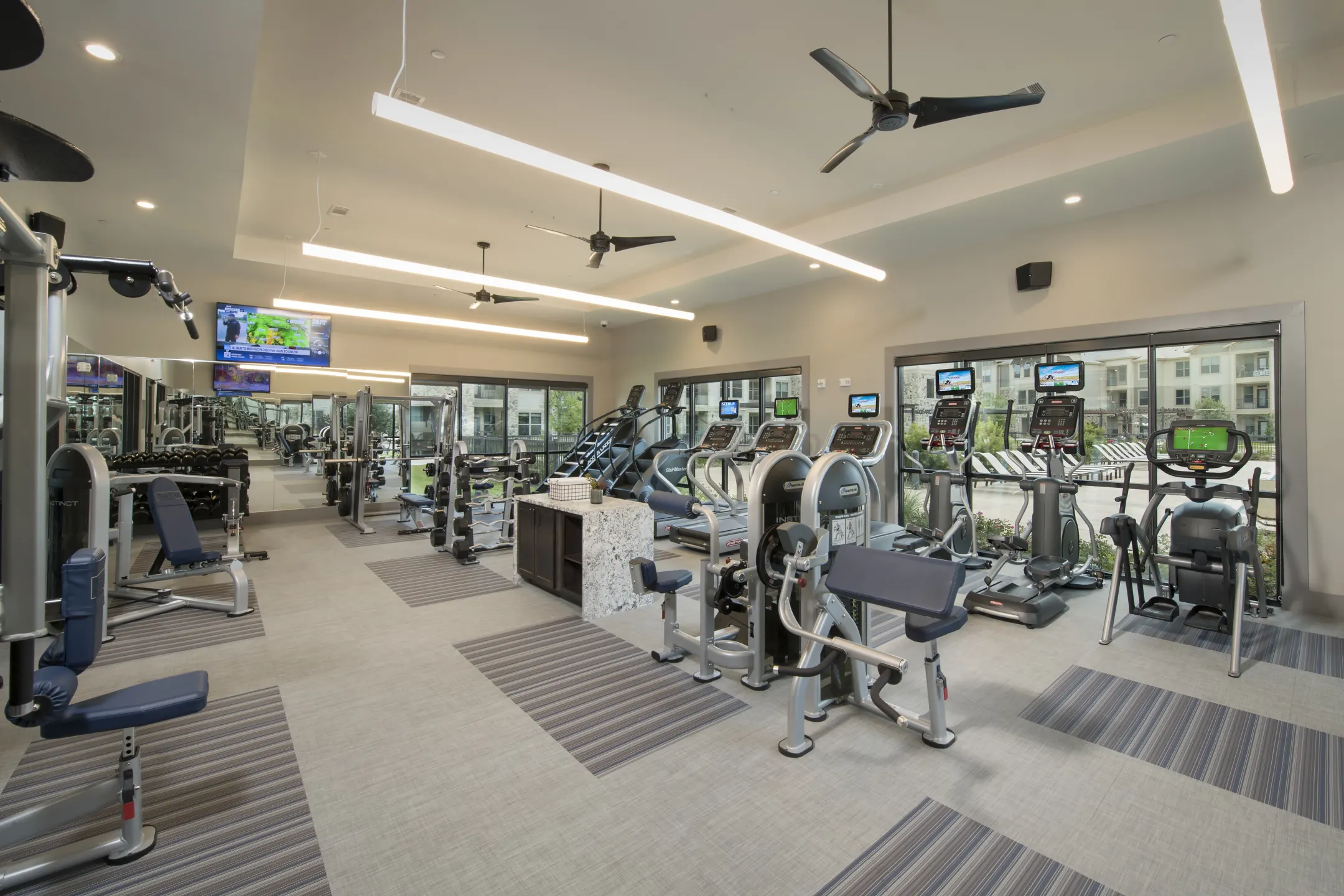 Fitness Weight Room - SoCo at Tower Point - College Station, TX