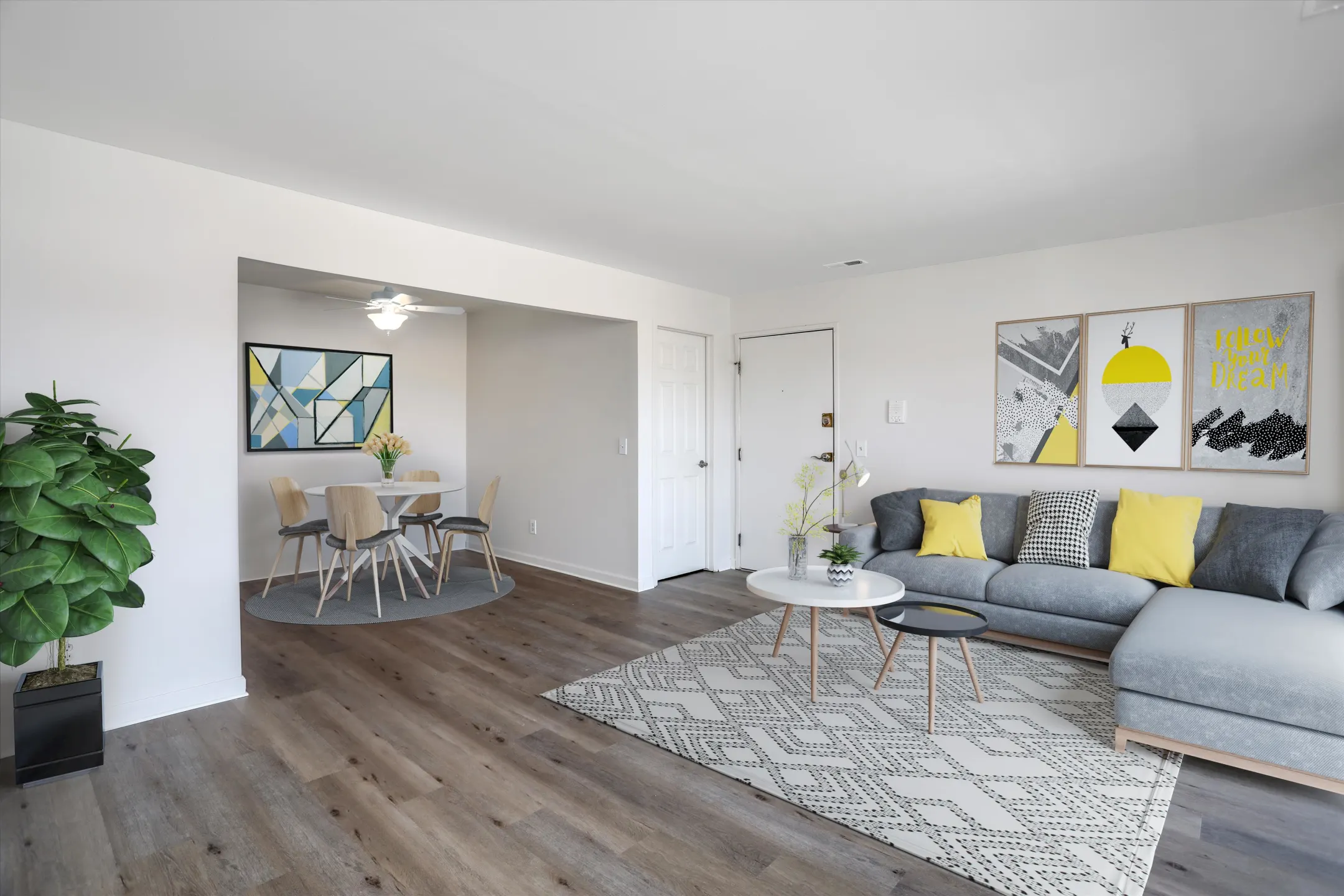 Living Room - The Trilogy Apartments - Belleville, MI