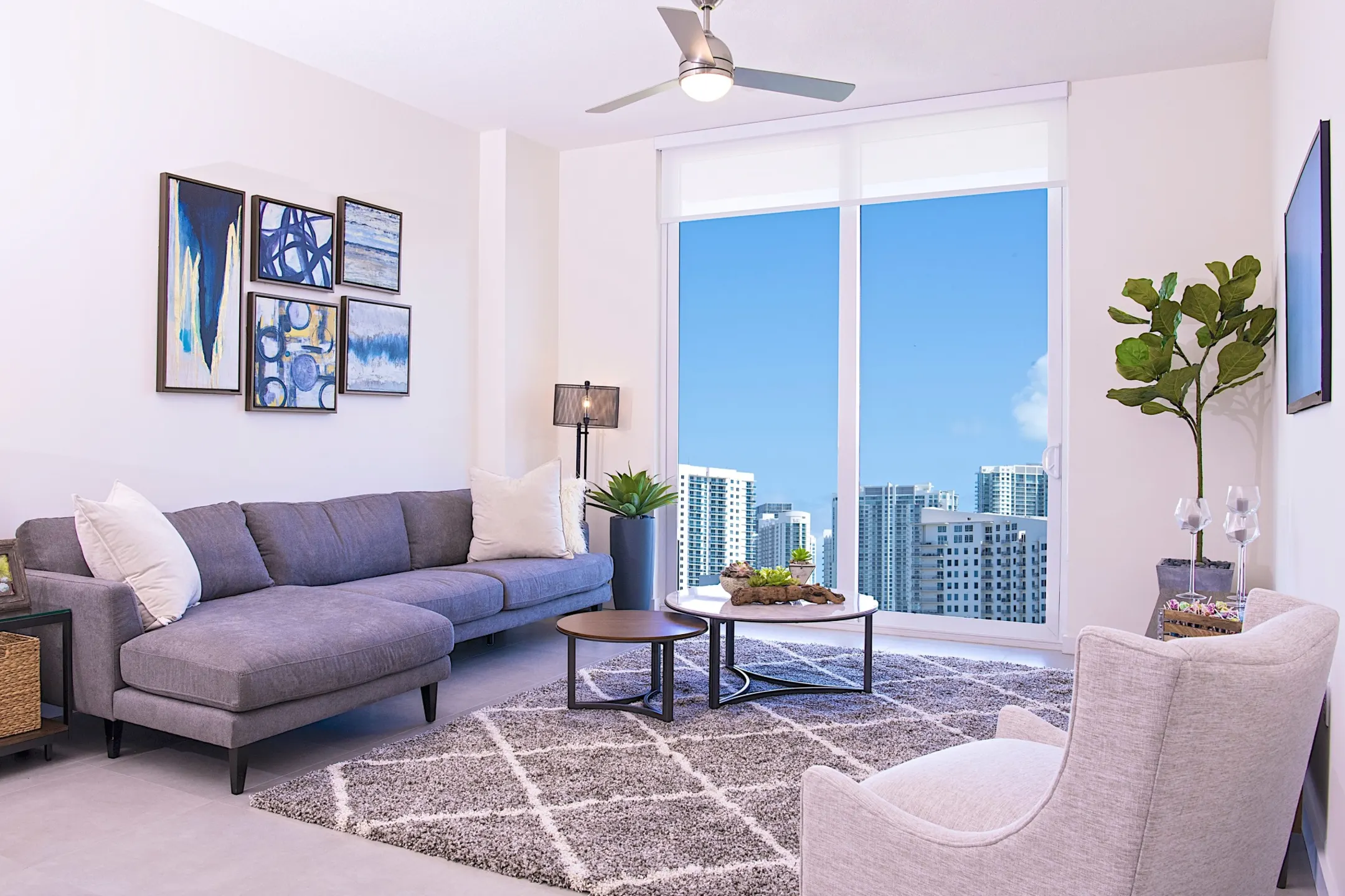 Living Room - Brickel West City Rentals - Miami, FL