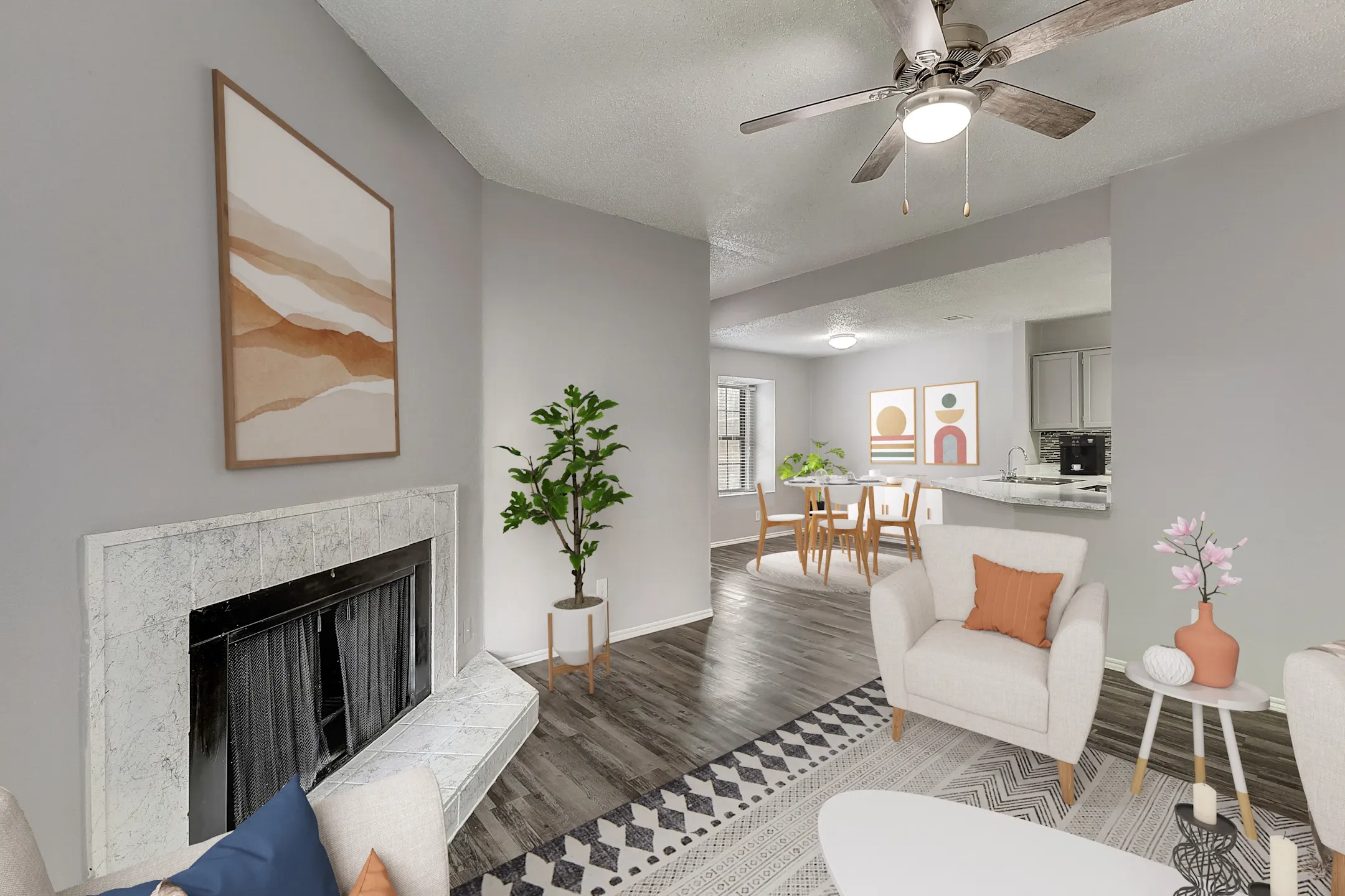 Living Room - Avalon Villas - Irving, TX
