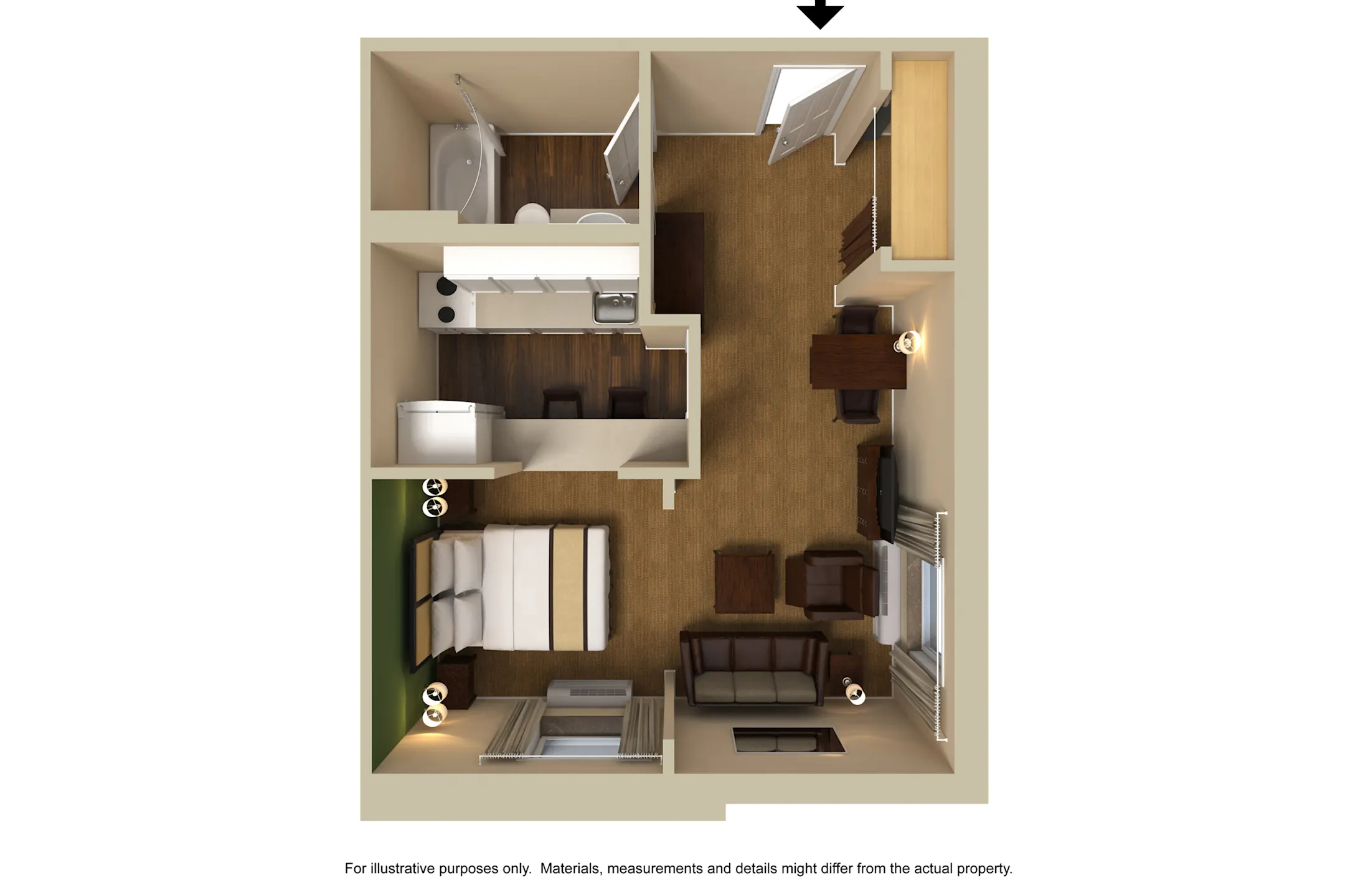 Furnished Studio Knoxville West Hills 1700 Winston Rd