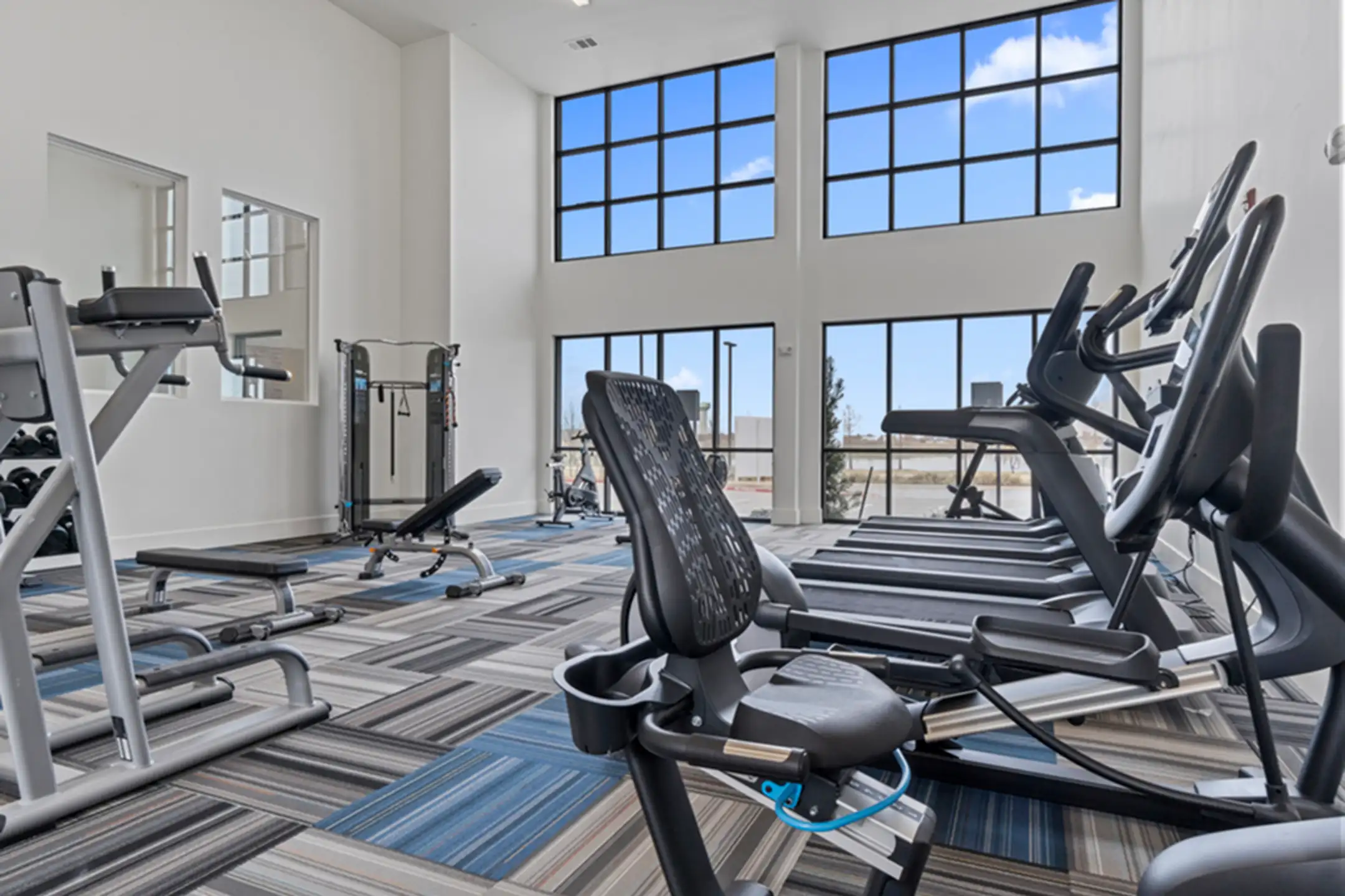 Fitness Weight Room - The Towers at Mercer Crossing - Farmers Branch, TX