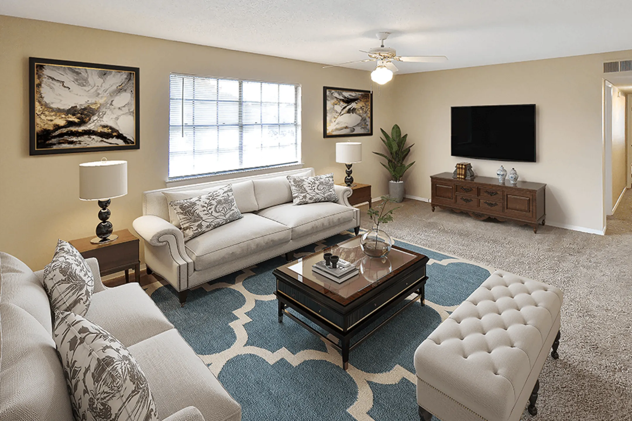 Living Room - The Berkley Apartments - Little Rock, AR