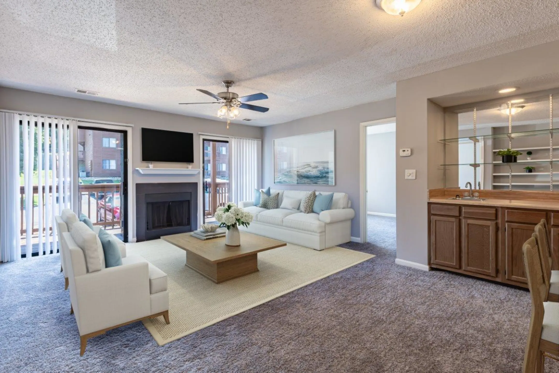 Living Room - Riverwind Apartment Homes - Spartanburg, SC