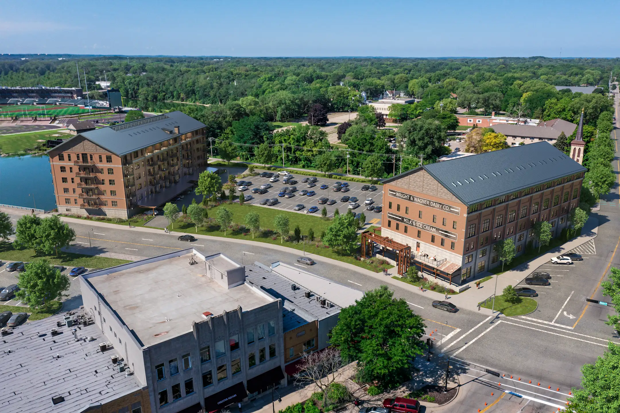 The Wright & Wagner Lofts Riverfront Building 206 West Grand Ave