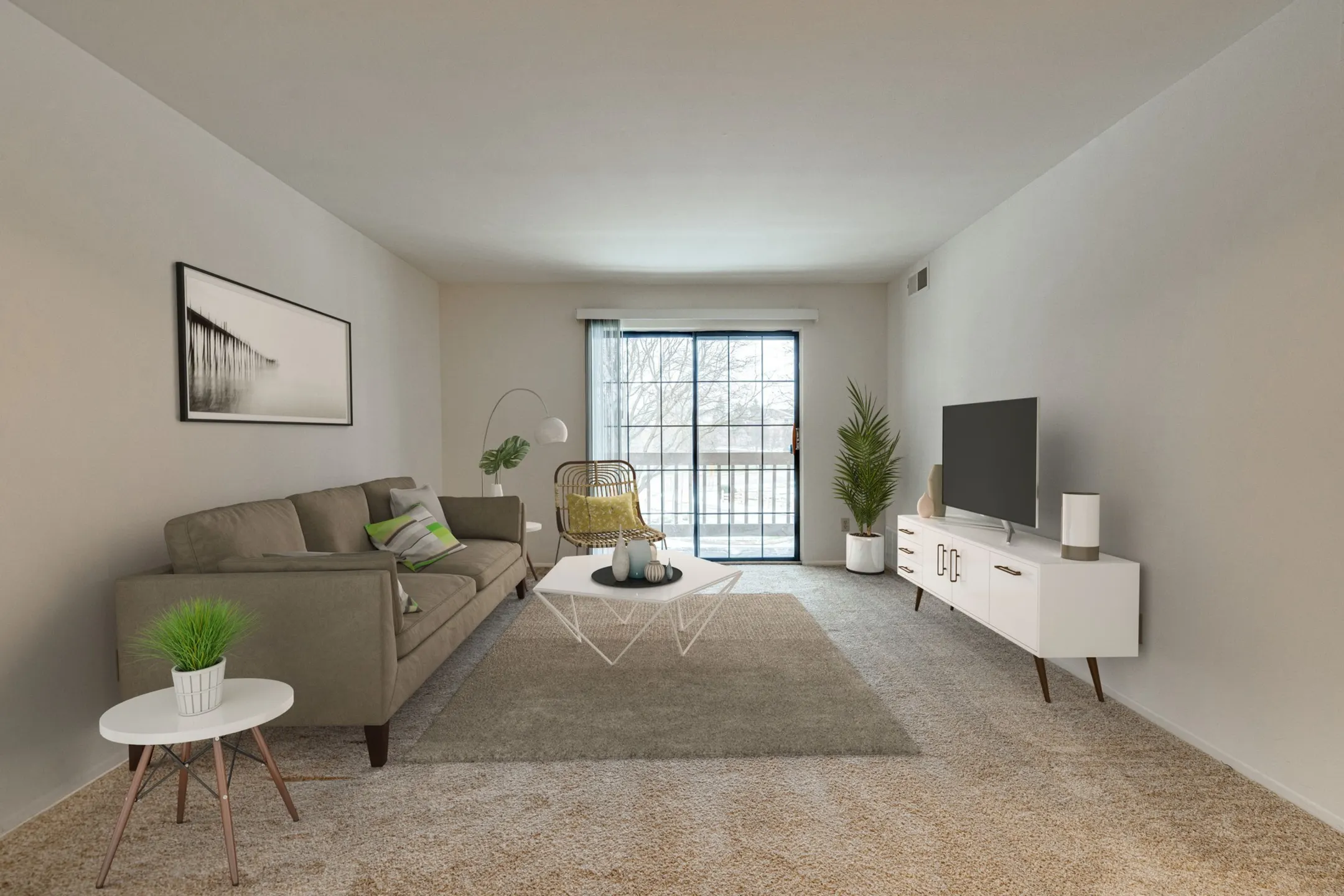 Living Room - Fox Pointe Apartments - East Moline, IL