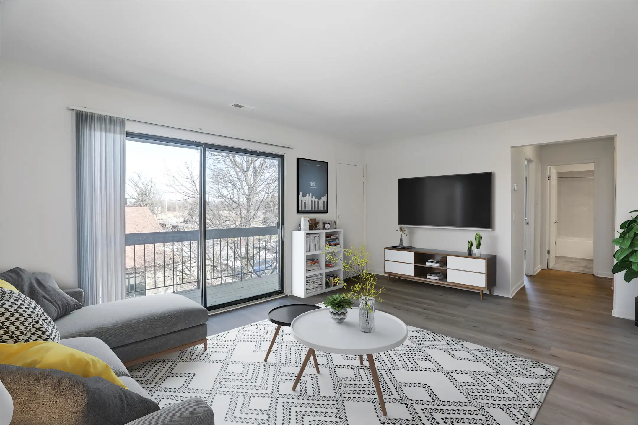 Living Room - The Trilogy Apartments - Belleville, MI