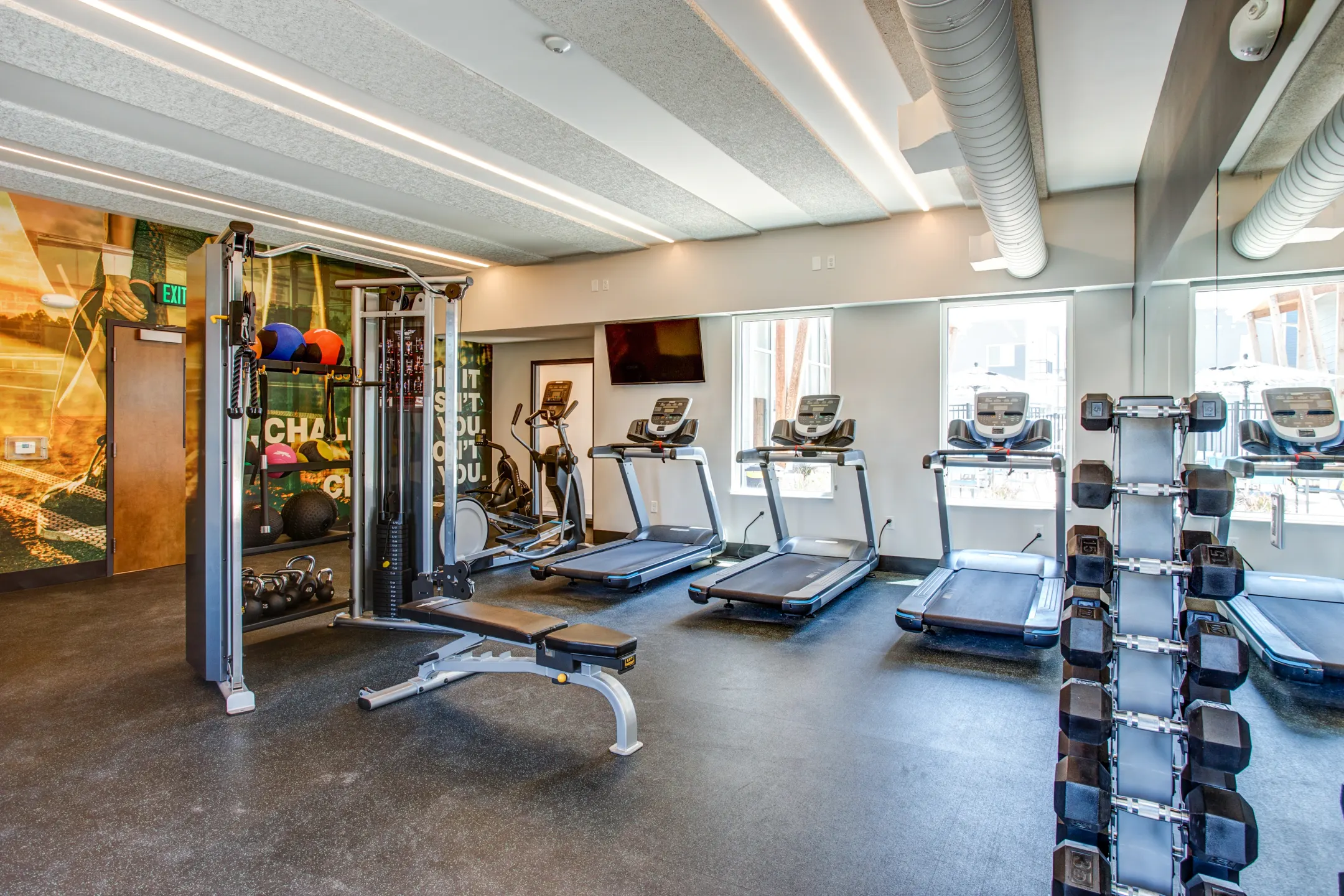 Fitness Weight Room - Lofts at Fox Ridge - Raymore, MO