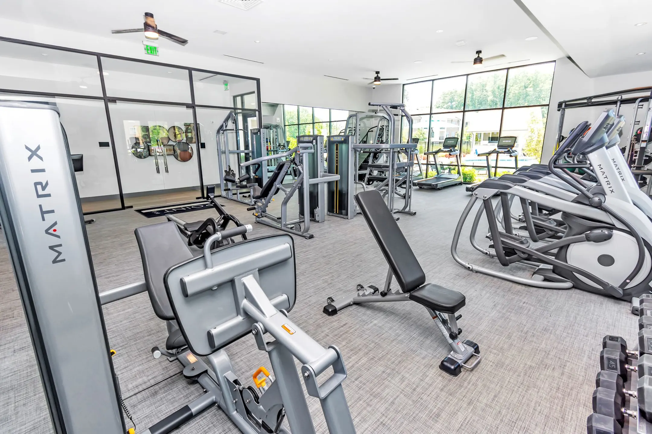 Fitness Weight Room - Pointe at Research Park Apartments - Charlotte, NC