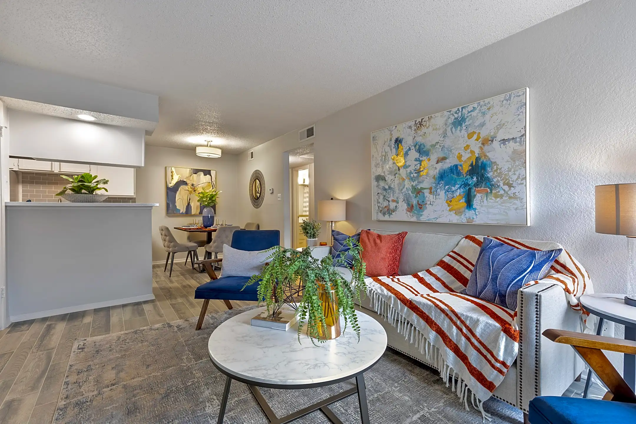 Living Room - Brookside Apartments - Arlington, TX
