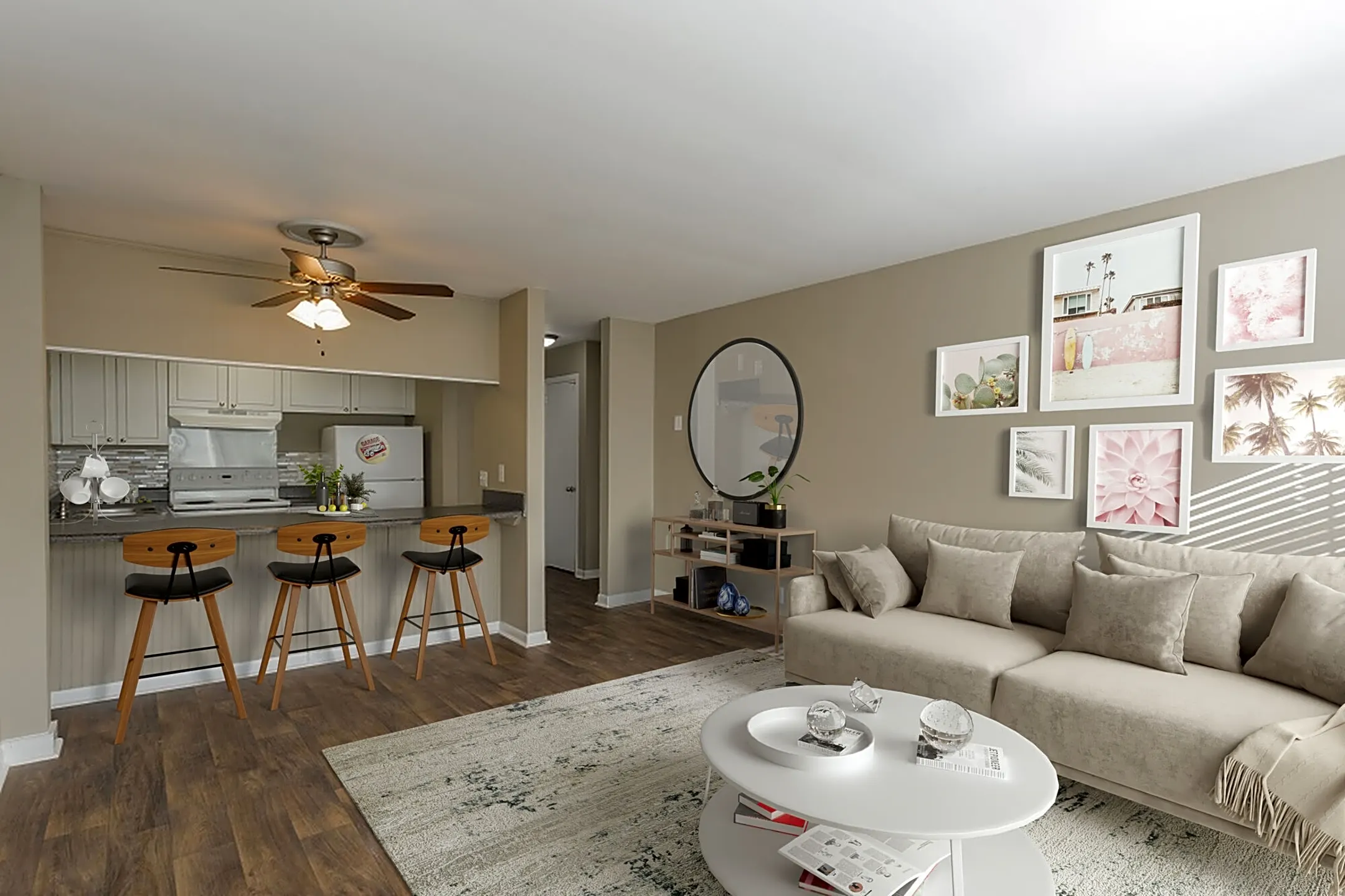 Living Room - Belmont Place Apartments - Nashville, TN