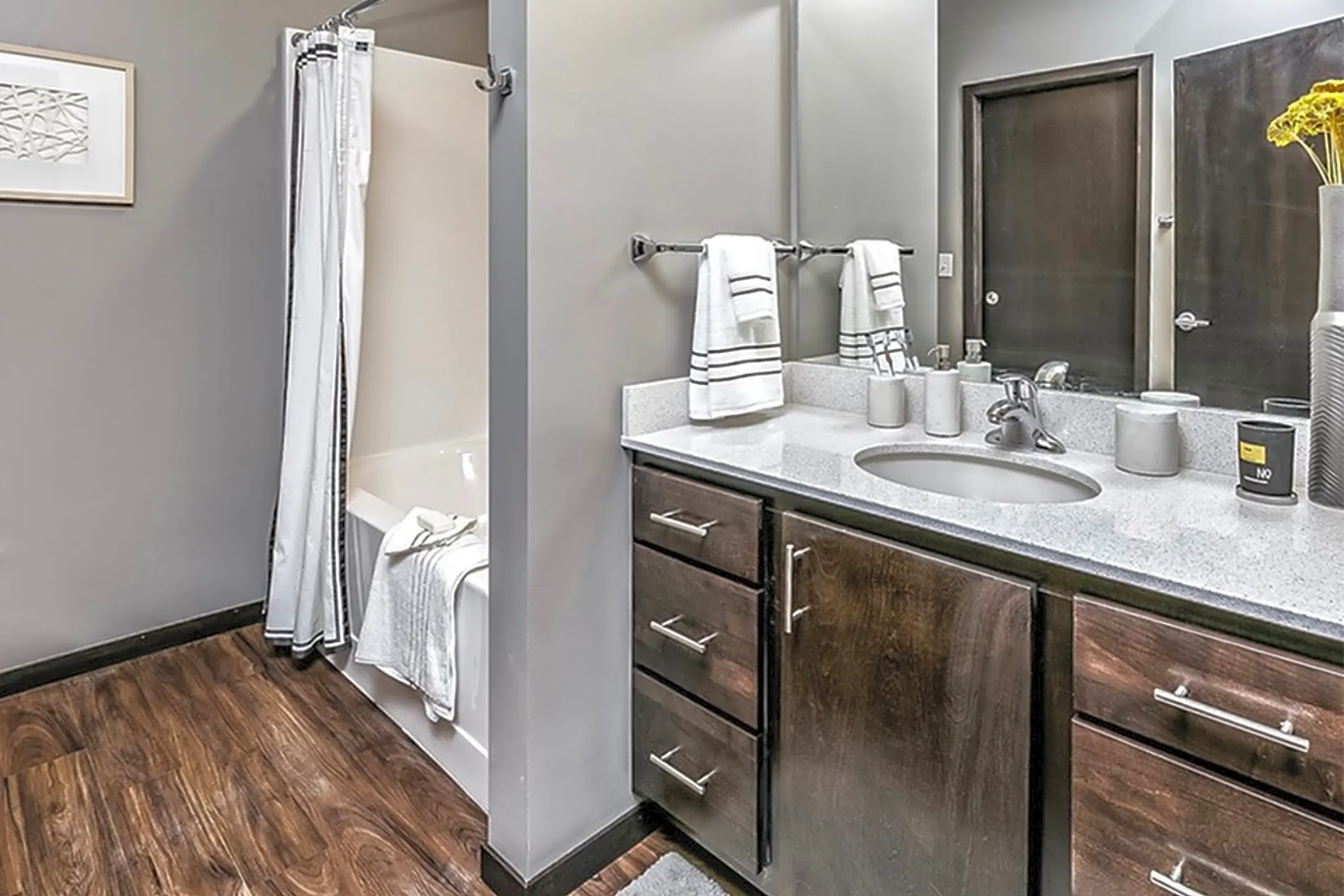 Bathroom - Capitol District Apartments. - Omaha, NE