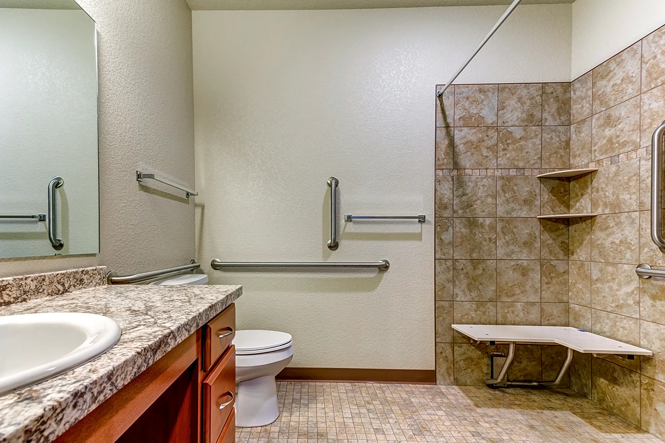 Bathroom - Homefield Senior Living Apartments - Fargo, ND