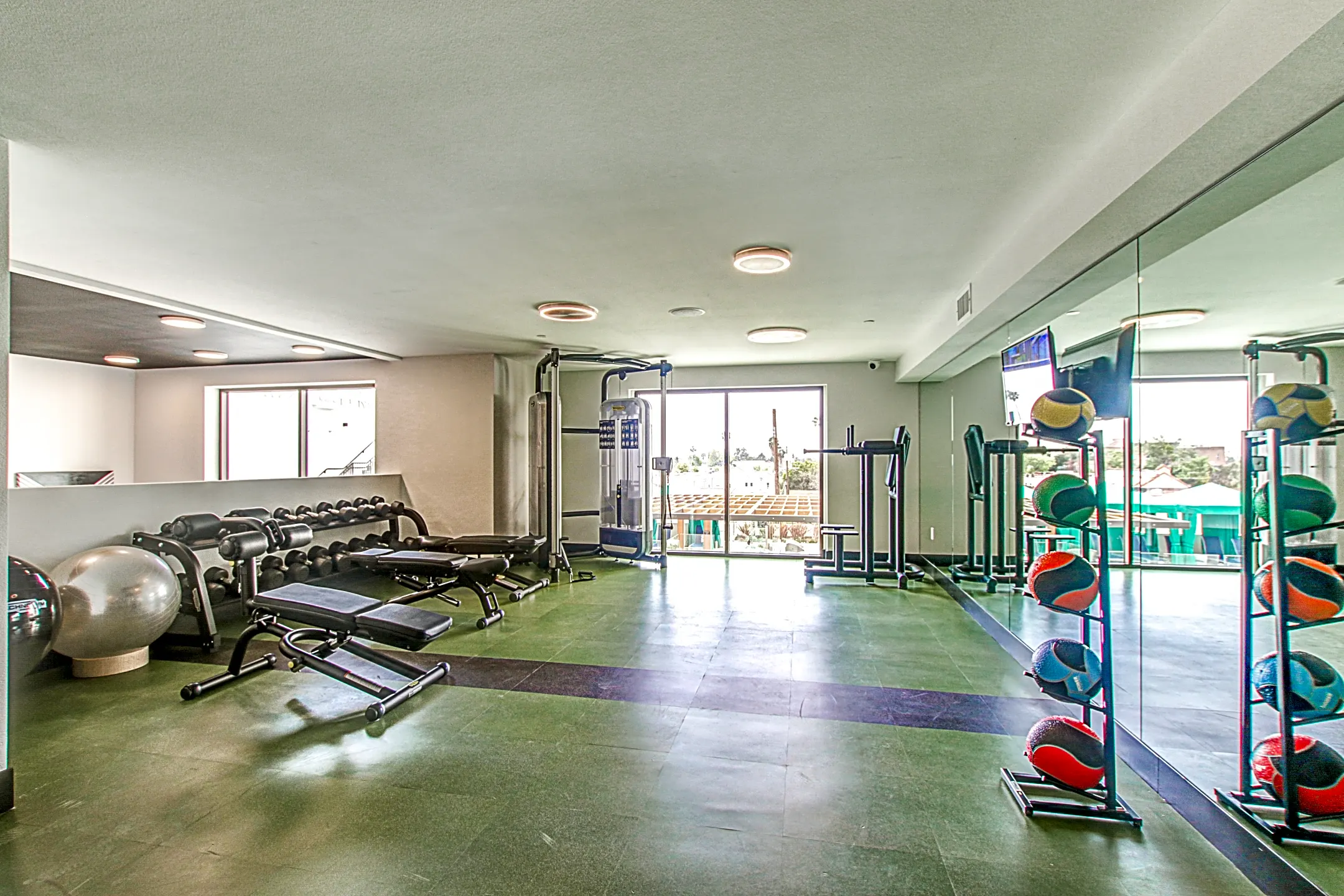 Fitness Weight Room - The Mansfield at Miracle Mile - Los Angeles, CA