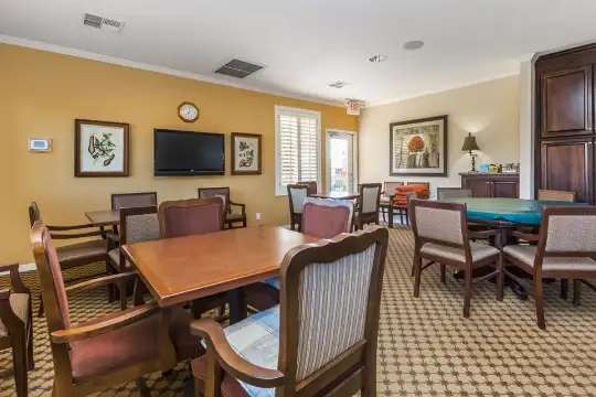 dining area with natural light and TV