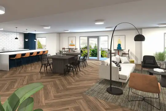 living room with hardwood floors