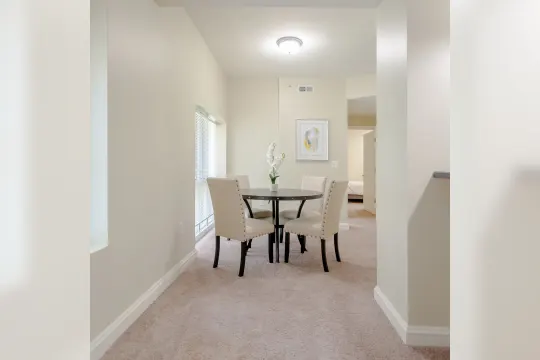 dining room with carpet