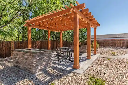 view of patio / terrace featuring a pergola