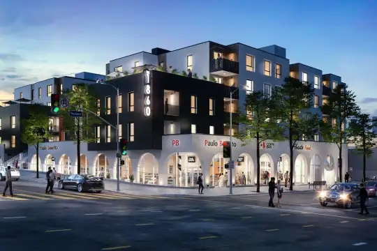 Uncommon plans mixed-use apartment building at 7771 W Beverly Boulevard