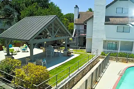 back of house with a pool