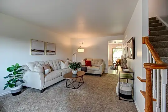 living room featuring carpet