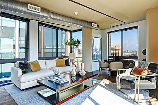living room featuring natural light