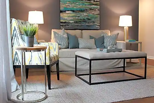 living room featuring carpet