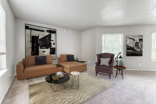 living room with carpet and natural light