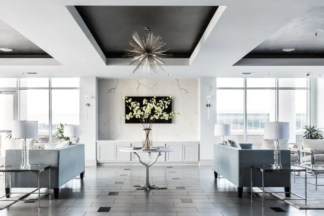 Modern Farmhouse With Black Bathroom Flooring - Soul & Lane