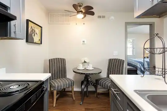 Luxury apartment interior with modern amenities