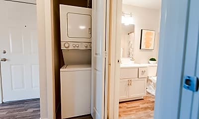 laundry area featuring parquet floors and washer / dryer, Northpoint Apartments, 2