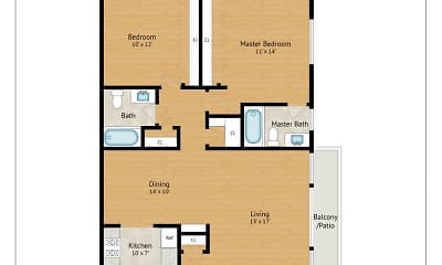 floor plan, Camille Apartments, 2