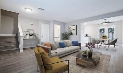 Living Room, Oak Park Townhomes, 0