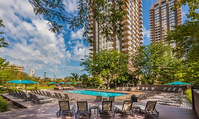 view of wooden terrace, Riley Towers Apartments &Townhomes, 1